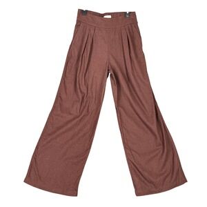Abercrombie Fitch Pants Size M Brown Wide Leg Linen Blend Modern Classic Trendy